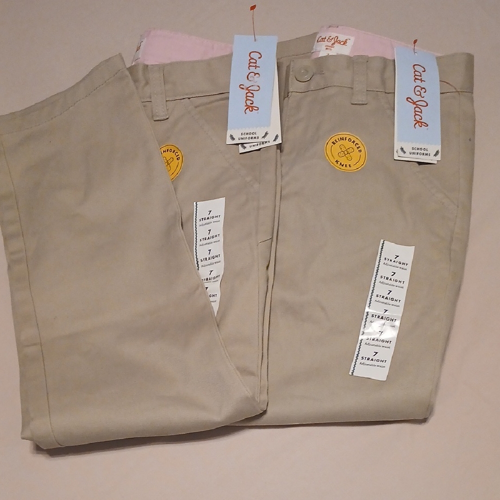 Cat & Jack Beige School Uniforms (2)pairs